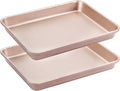 HONGBAKE Toaster Oven Pan Nonstick Set of 2, Premium 1/8 Sheet Pan by HONGBAKE