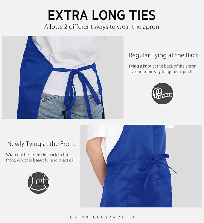 Syntus Apron for Men Women, Adjustable Cooking Kitchen Chef Aprons - Image 5