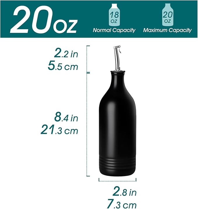 vancasso 20 Oz Ceramic Olive Oil Dispenser Bottle, Bottle Dispenser - Image 2
