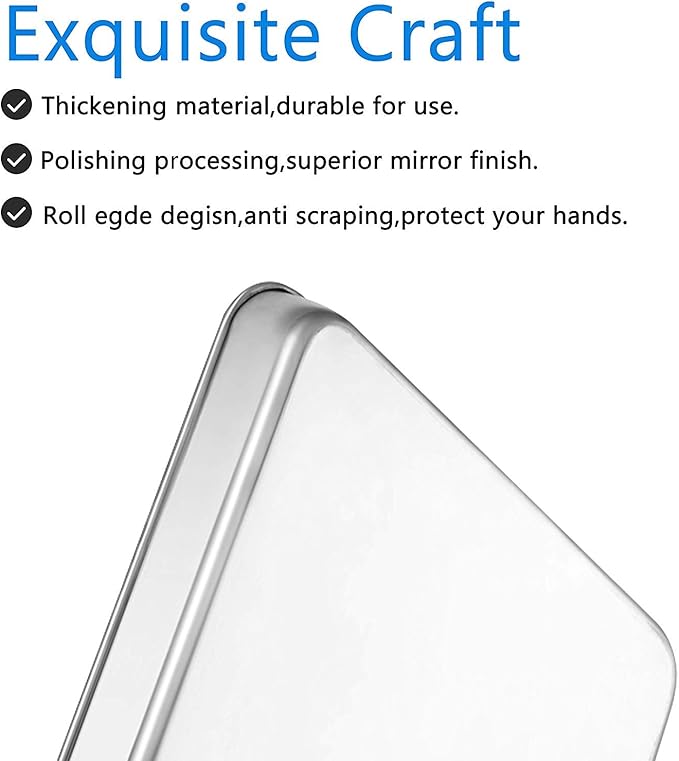 Baking Sheet Set of 2, Bastwe 18 inch Commercial Grade Stainless Steel Baking - Image 2