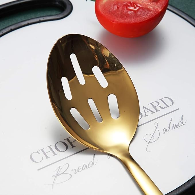 Berglander Gold Cooking Spoon, Stainless Steel Slotted Serving Spoon Titanium - Image 5
