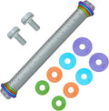 Adjustable Rolling Pin with Thickness Rings, 12.8" Silicone Non Stick Dough by Unknown
