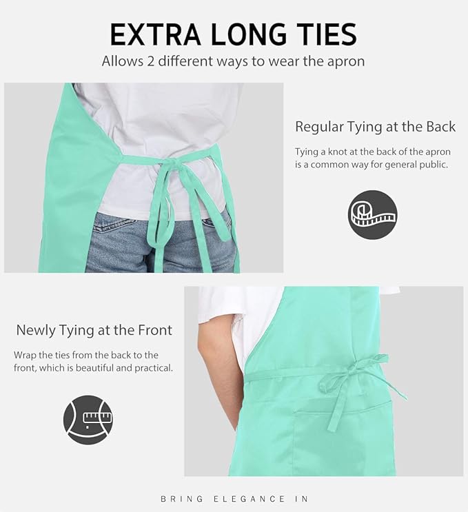 Syntus Apron for Men Women, Adjustable Cooking Kitchen Chef Aprons - Image 6