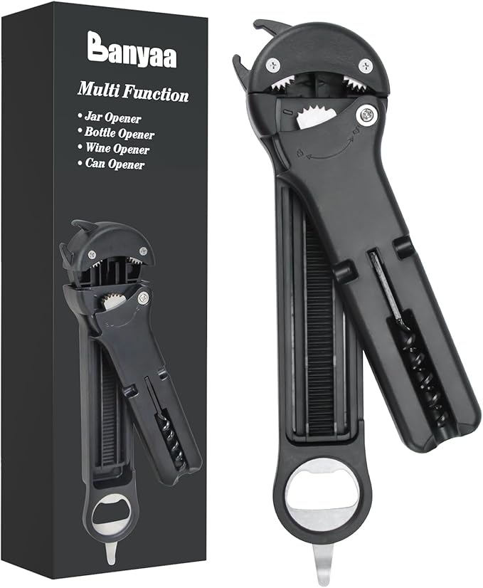7 in 1 Jar Opener Bottle Opener and Wine Opener by Banyaa
