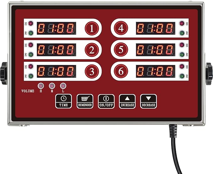 Kitchen Timers for Cooking – 6 Channel Commercial Kitchen Timer Restaurant by YOOYIST
