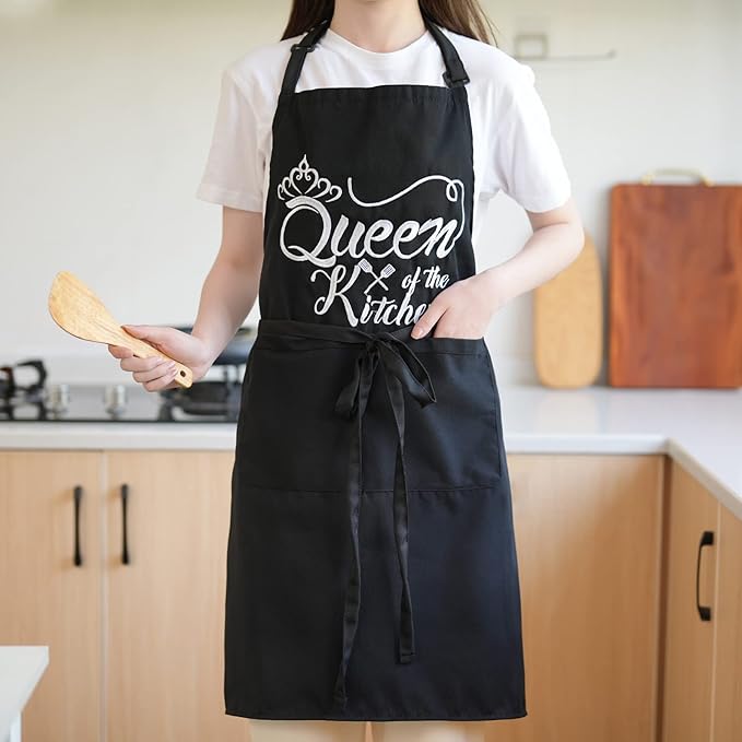 Funny Aprons for Women with Pockets, Kitchen Cooking Grilling Bbq Cute Chef - Image 7