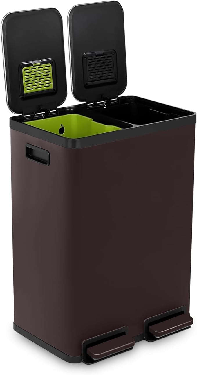 Simpli-Magic 60 Liter / 16 Gallon Rectangular Hands-Free Dual Compartment by Simpli-Magic