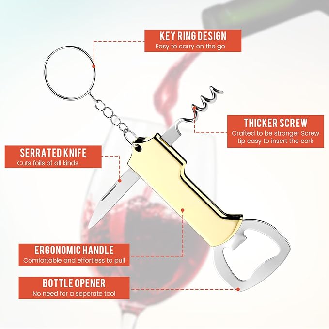 Ziliny 24 Pcs Bottle Opener Keychain Bulk Wine Bottle Beer Opener Keychain - Image 2