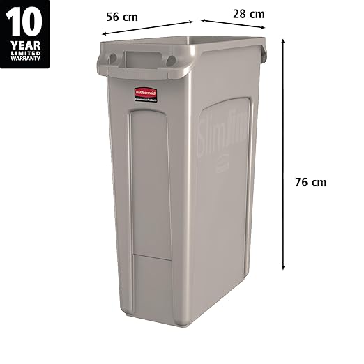 Rubbermaid Commercial Products Slim Jim Plastic Rectangular Trash/Garbage - Image 2