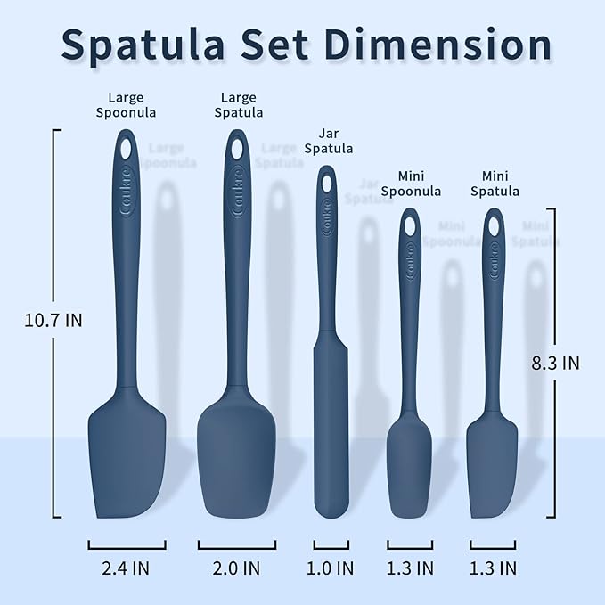 Coukre Silicone Spatula Set of 5, High Temperature Resistant, Food Grade - Image 2