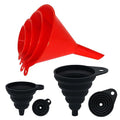 Kitchen Funnel Set 6 Pcs, 2 Collapsible Silicone Funnels by KongNai