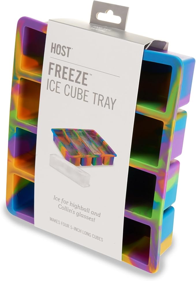 Host Ice Cube Tray, Makes Four 5-Inch Long Cubes, Durable Silicone Trays - Image 9