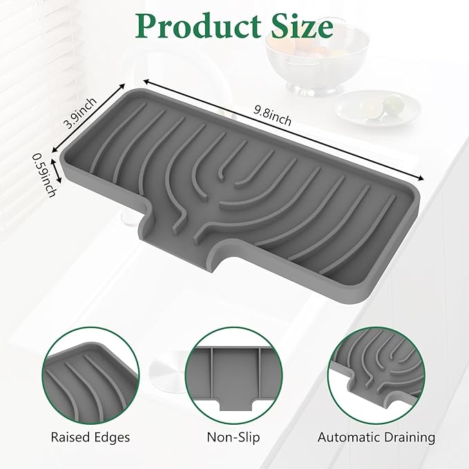GUUKIN Sponge Holder for Kitchen Sink, Sink Caddy and Soap Tray | 10x4 inch - Image 2