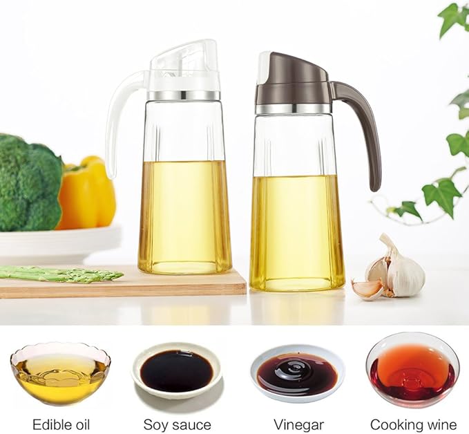 Marbrasse Auto Flip Olive Oil Dispenser Bottle, 20 OZ Leakproof Condiment - Image 6