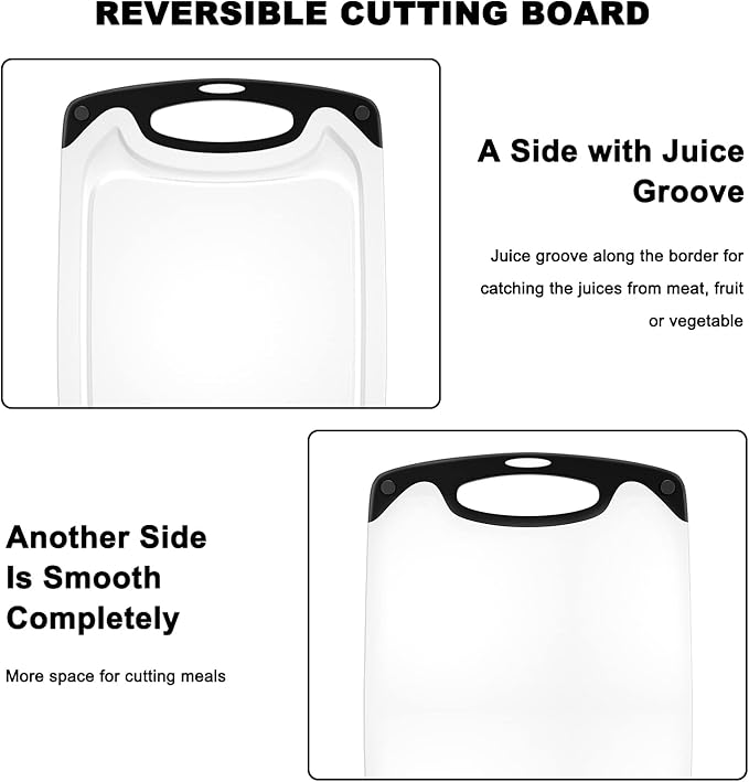 Plastic Cutting Board, 3 Pieces Dishwasher Safe Cutting Boards - Image 6