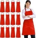 Syntus 12 Pack Bib Apron, Unisex Aprons Adjustable Waterdrop Resistant by Syntus