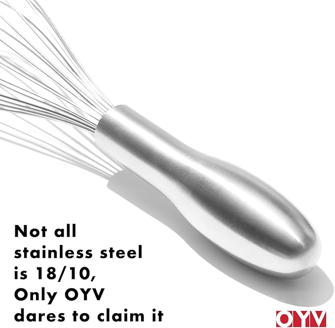 OYV 12" Whisk for Cooking, Ergonomic Handle, Dishwasher Safe 18/10 Stainless - Image 3