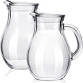 Leinuosen 2 Pcs Glass Pitcher Elegant Shaped Glass Tea Pitcher Coffee Milk by Leinuosen