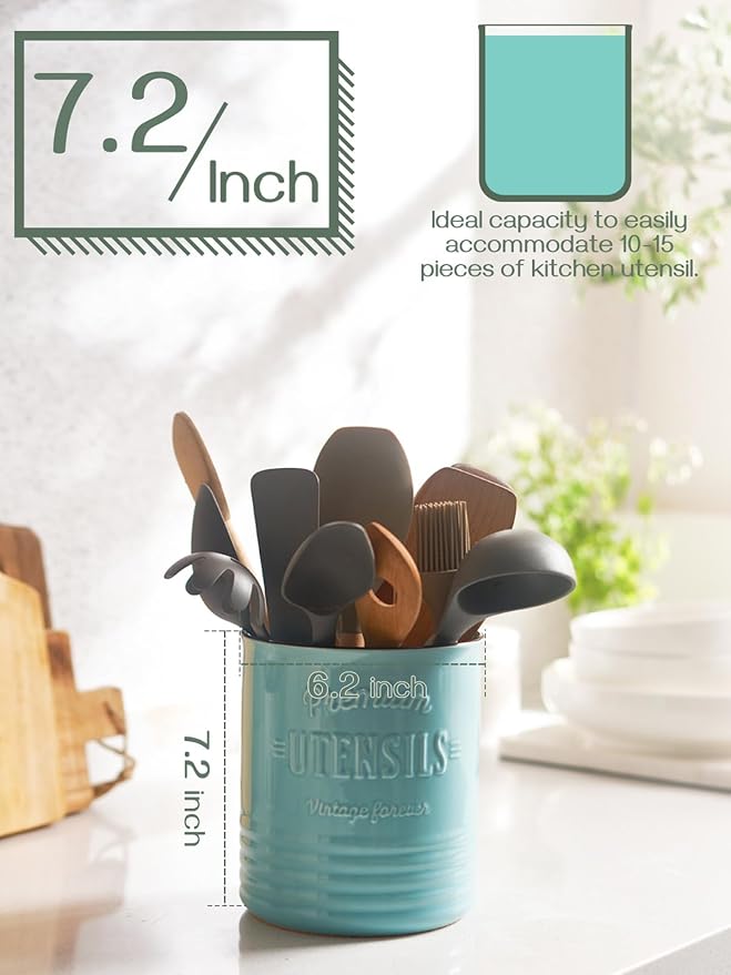 DOWAN 7.2″ Extra Large Kitchen Utensil Holder - Image 2