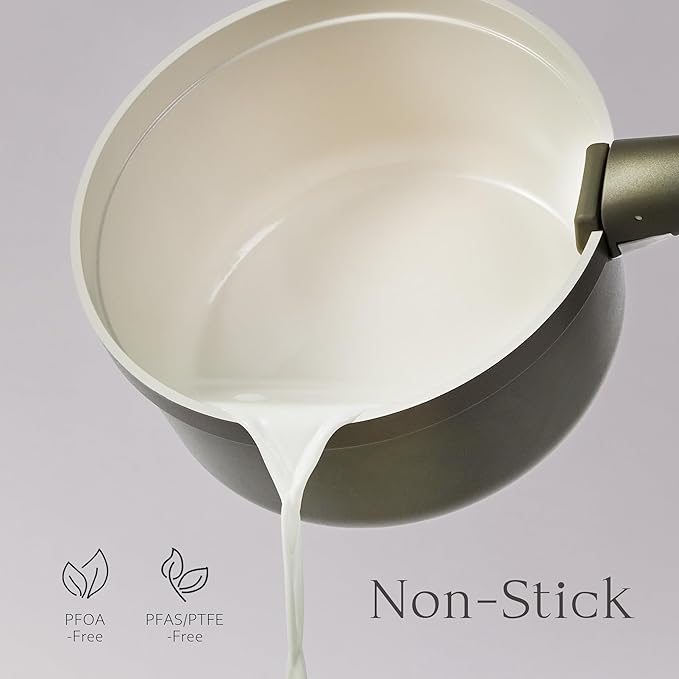 CAROTE Ceramic Saucepan Set 5.5QT/3QT/2QT，Nonstick Cooking Pots Set - Image 3