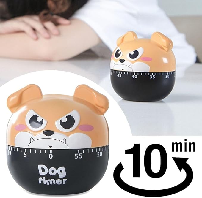 Cute Dog Kitchen Timer Manual Mechanical Rotating Alarm 55 Minutes Countdown - Image 2