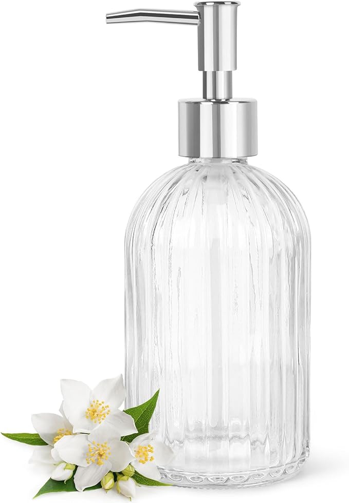 Topsky Stripe Glass Soap Dispenser by HomeandKitchenNO1