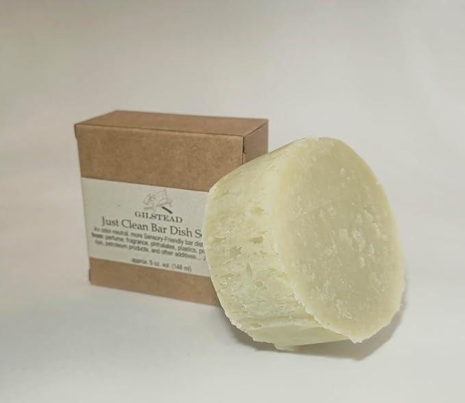 Just Clean Bar Dish Soap - Hand Crafted Unscented 5oz. Bar | plastic, pthalate, perfume, preservative and petroleum free