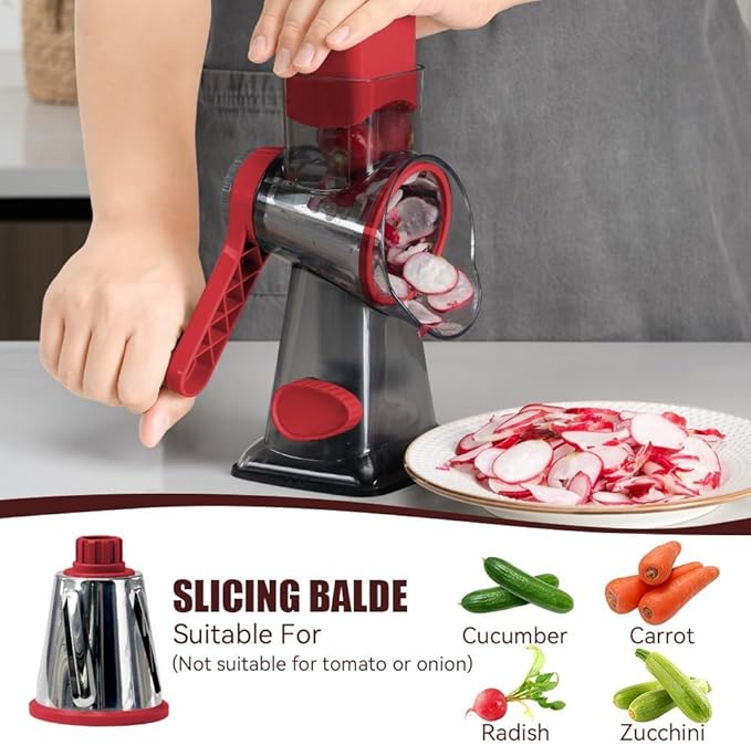 KEOUKE Rotary Cheese Grater Hand Crank Transparent - Image 4