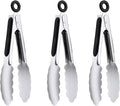 7" Small Kitchen Tongs Set of 3, Stainless Steel Ice Tongs Food Tongs, Mini by DAILYKISN