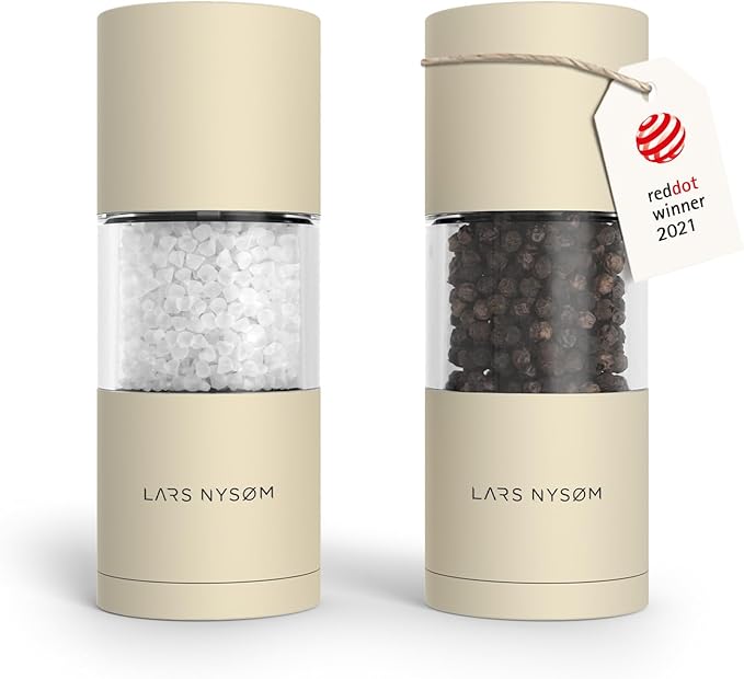 LARS NYSØM Salt and Pepper Grinder Set, Manual Salt and Pepper Mills by LN