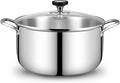 Tri-Ply Stainless Steel Stock Pot, 12 Quart Heavy Duty Induction Cooking Pot by EWFEN