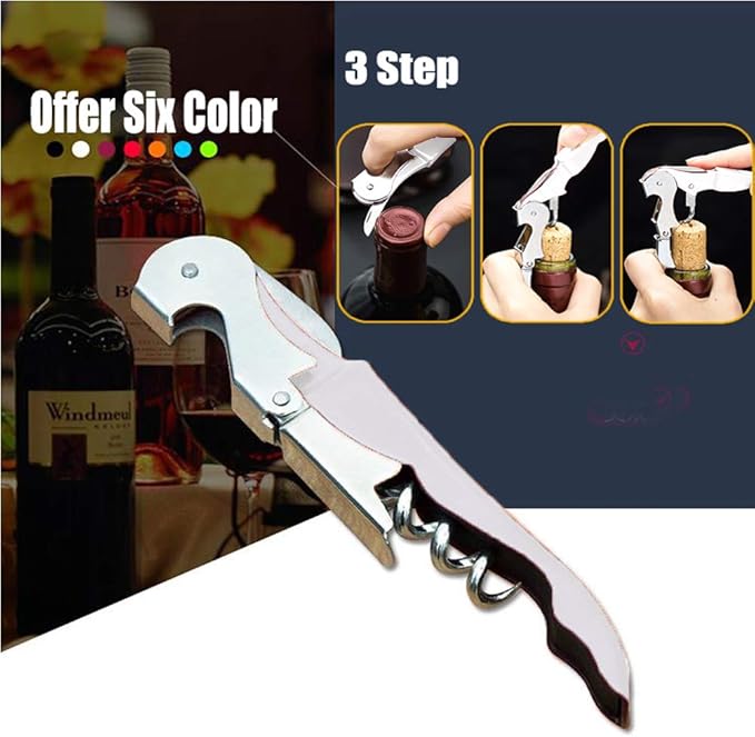 Professional Waiter Corkscrew Wine Openers Set, Heavy Duty Stainless Steel - Image 6