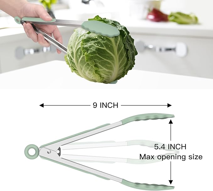 Hotec Silicone Kitchen Tongs for Cooking 9-Inch Serving Tongs - Image 8