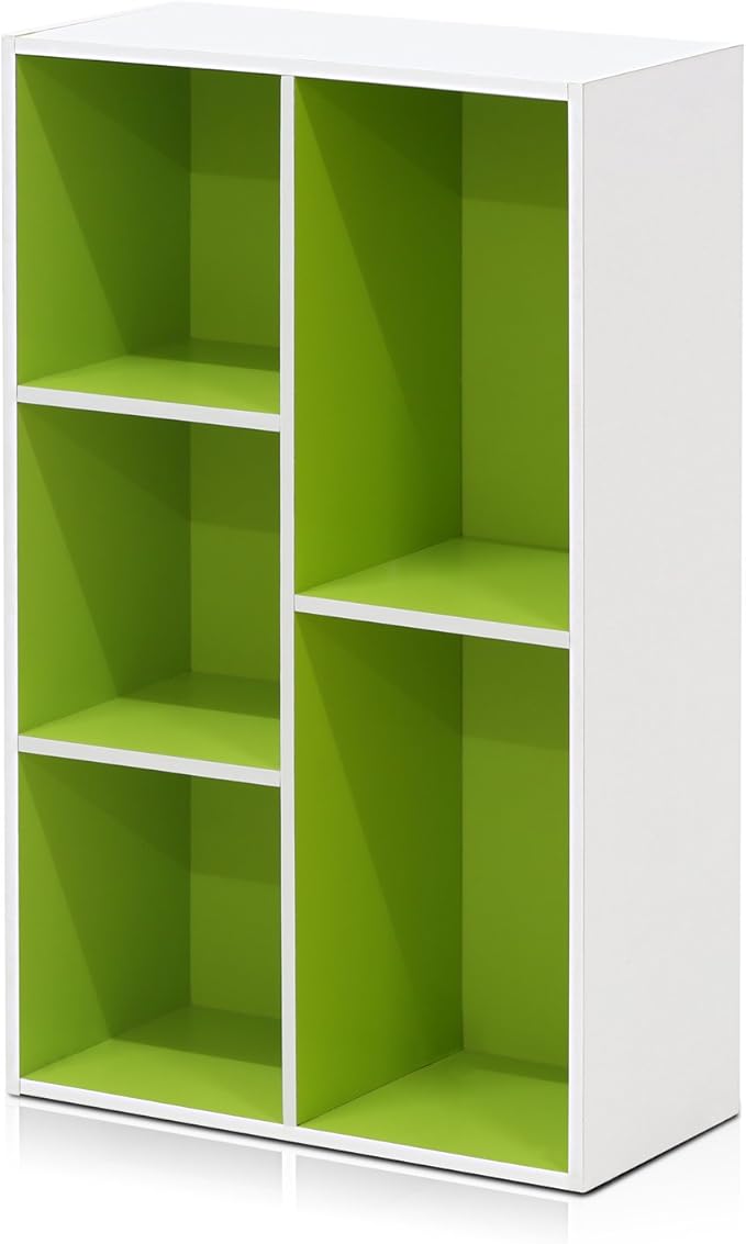 Furinno LUDER Book Shelf, 5-Cube Bookshelf, Reversible Bookcase, 9.4 x 19.5 x - Image 7