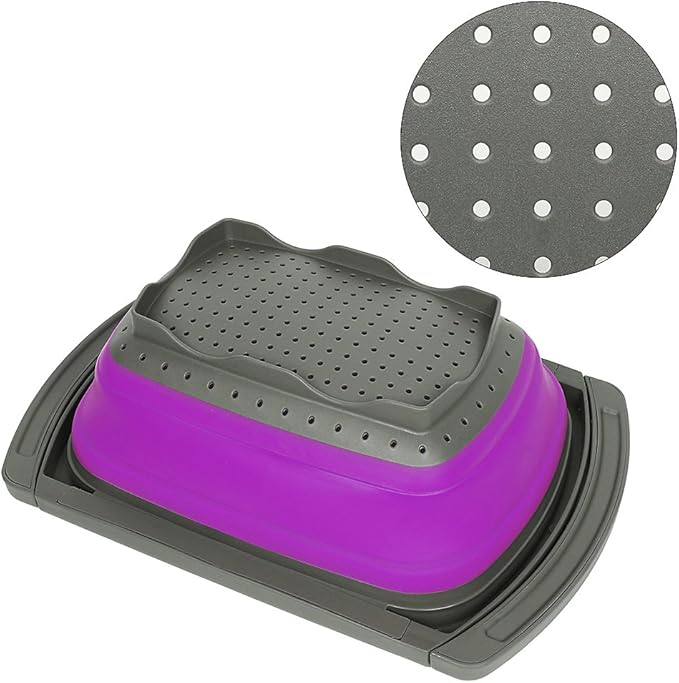 Qimh Collapsible Colander, Kitchen Colander Set Over Sink Strainer - Image 5