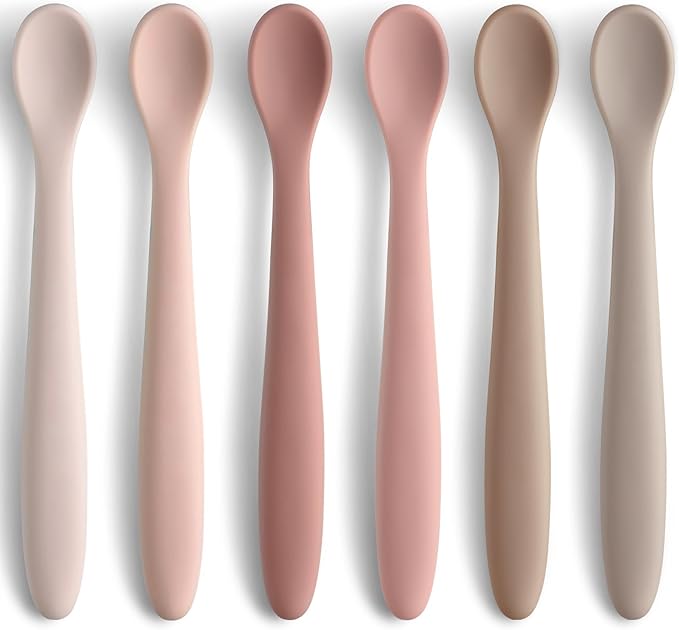 Silicone Baby Feeding Spoons, Training Spoon Self-feeding, First Stage Infant by NETANY