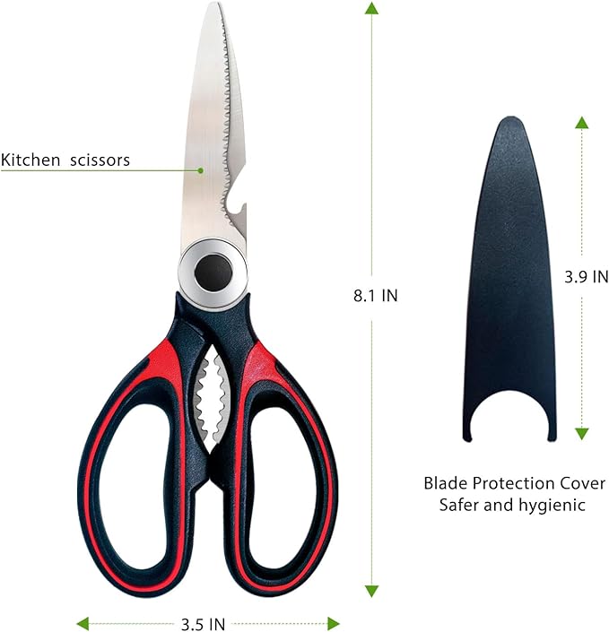 Kitchen Scissors 2 Pack Kitchen Shears All Purpose Heavy Duty Dishwasher Safe - Image 8