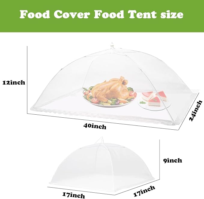 6 Pack Food Covers for Outside Mesh, Food Nets for Outdoors Large Food Covers - Image 3