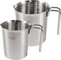 Newness 2-Pack Stainless Steel Measuring Cups Set, Metal Measuring Cup by Newness