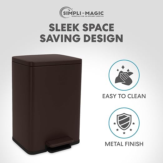 Simpli-Magic 50 Liter / 13.2 Gallon Soft-Close, Smudge Resistant Trash Can - Image 6