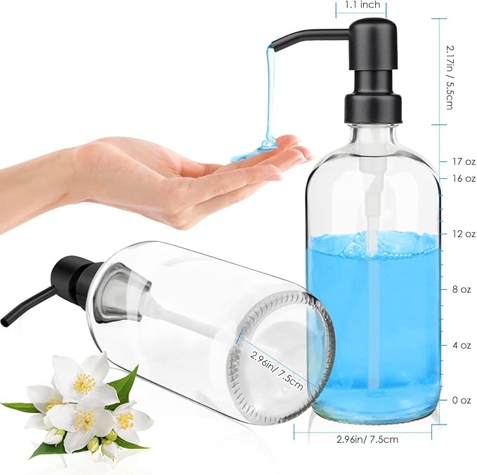 ARKTEK 2 Pack Refillable Glass Soap Dispenser - Image 2