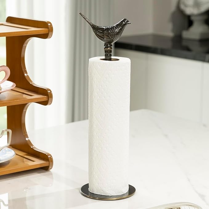 1 Luxurious Brass Paper Towel Holder countertop - Image 2