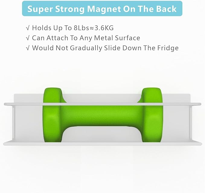 Magnetic Spice Rack For Refrigerator, Space Saving Magnetic Shelf For Fridge - Image 4