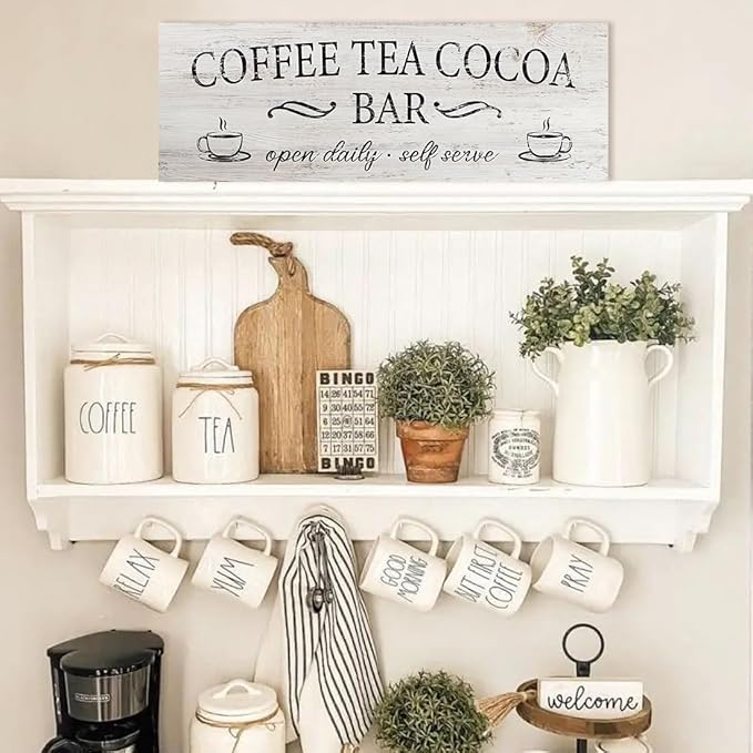 Coffee Tea Cocoa Bar Sign Decor Farmhouse Wall Plaque - Image 5