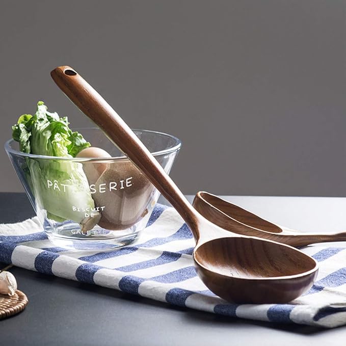 2 Pcs Wooden Spoon Ladle for Cooking Spoons Best Non Toxic Kitchen Tools -14 - Image 7