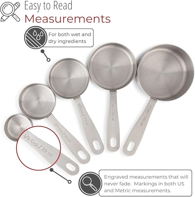 husMait Stainless Steel Measuring Cups - Image 4