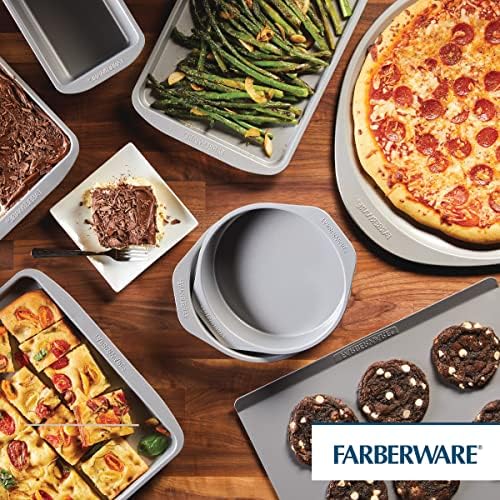 Farberware GoldenBake Bakeware Nonstick Meatloaf/Loaf Pan Set, Insulated, Two 9-Inch x 5-Inch, Gray