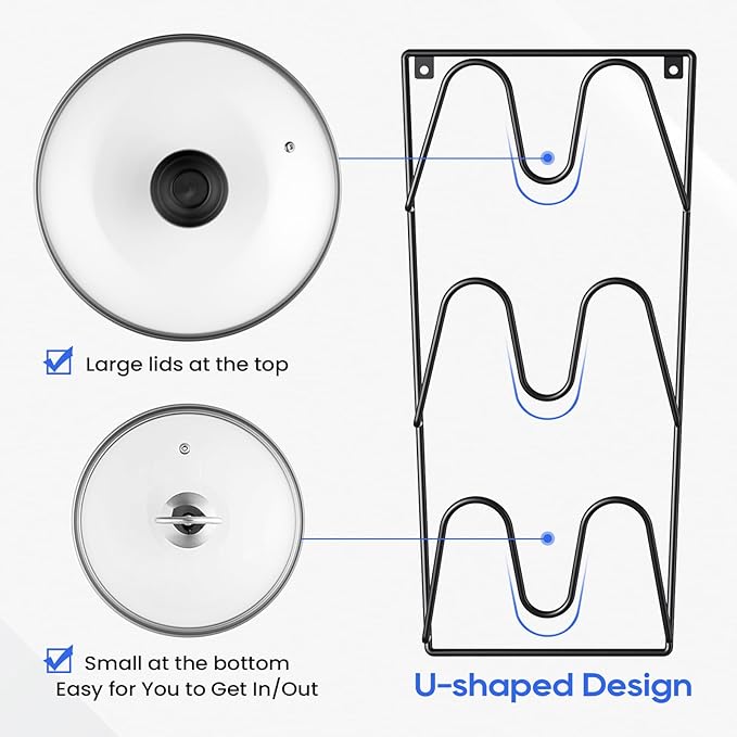 ORLESS 2 Pack Pot Lid Organizer Rack - Image 3
