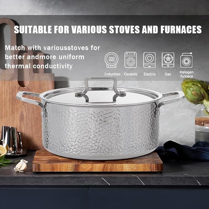 Vivicreate Tri-Ply Stainless Steel Stockpot Deep Cooking Pot - Image 7