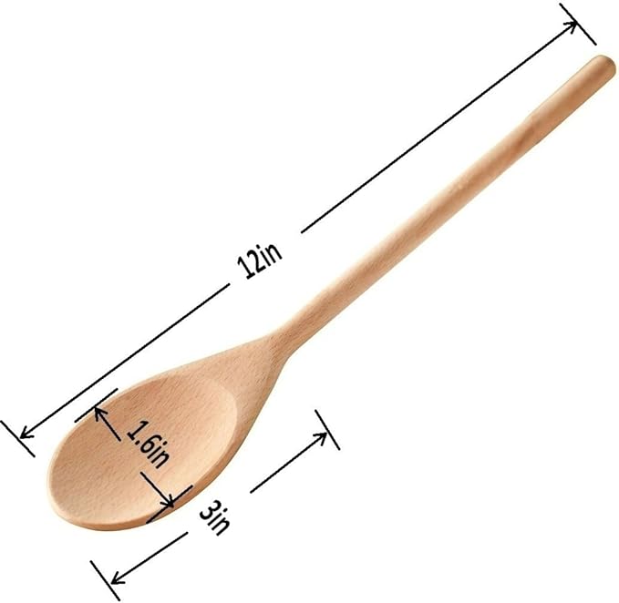 Kitchen Wooden Spoons Mixing Baking Serving Utensils Puppets 12 In - Image 2
